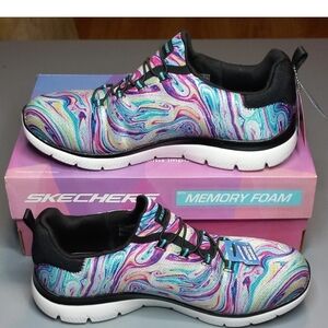 Skechers Summits Brilliant Dreamer Women's Shoes /7.5/ Black-Multi 149930W-BKMT